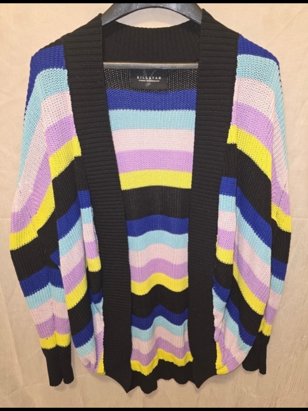 KILLSTAR Oversized Striped Open Cardigan